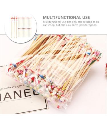 Bamboo Ear Cleaner Set - 100Pcs Wood Ear Pick & Scraper for Earwax Removal and Adult Ear Care - Buy Online on GoSupps.com