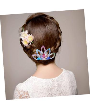Housoutil 1pc Womens Barrettes for Hair Bridal Headpiece Hair Jewels for Women Bridal Insert Comb Hair Claw Clips for Women Fancy Hair Ties Tiara Flower Headband Miss Crystal - Buy Online on GoSupps.com