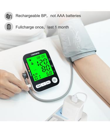 Automatic Blood Pressure Monitor for Home Use | Rechargeable Digital BP Machine with Large Display & Adjustable Arm Cuff - Dual User Modes - Buy Online on GoSupps.com
