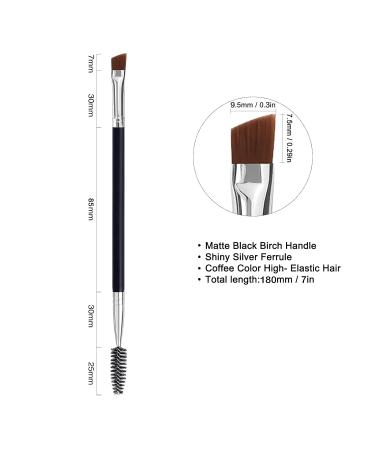 Duo Eyebrow Brush Set - Angled Brush, Spoolie Brush, Eyelash Comb - 20 Pack - Buy Online on GoSupps.com