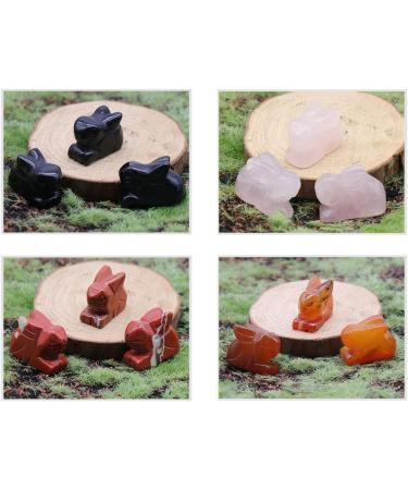 MuYu Art 10PCS Crystal Stone Rabbit Sculpture Statue Healing Crystal Stone Decor Reiki Gemstone Animal Figurine Rabbits Figurines Crafts 1" - Buy Online on GoSupps.com