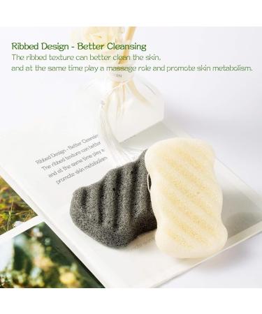 ESMOSEN 2 Pack Natural Konjac Exfoliating Bath Sponge for Gentle Body Cleansing - Super Soft & Safe for Baby Bathing | Shower Sponge Set - Buy Online on GoSupps.com