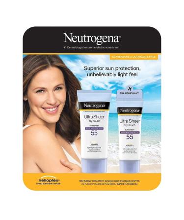 Neutrogena Ultra Sheer Spf 55 Sunscreen Light Weight Clean Feel 5.0 Fl Oz +3.0 Fl Oz Net Wt 8 Fl Oz