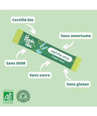  Panda Tea Panda Tea Organic Ceremony Matcha Tea | Japanese Origin | 10 Sticks of Green Tea Powder Ideal For Your Drinks - Buy Online on GoSupps.com