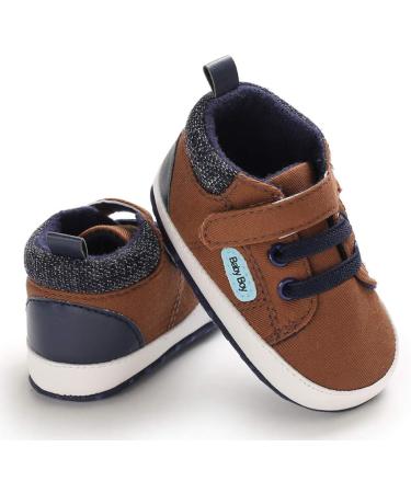 MASOCIO Baby Boy First Walking Shoes | Soft Sole Anti-Slip Prewalker | 3-6 Months | Brown - Buy Online on GoSupps.com