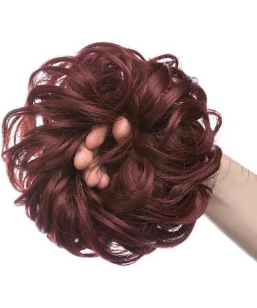 PORSMEER 2-Pack Curly Wavy Messy Hair Bun Extensions for Women - Red - Buy Online on GoSupps.com