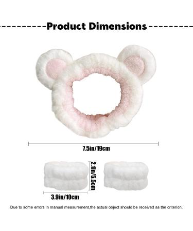 Women's Makeup and Skincare Headband with Matching Wristbands - White Bear Ears - Buy Online on GoSupps.com