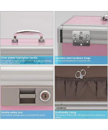 XYDStay Medicine Lock Box Aluminum First Aid Safe Storage Family Medication Cabinet Pink 12.2x7.9x8.2 Inch - Buy Online on GoSupps.com
