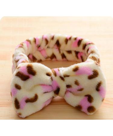 Demarkt Bowknot Hairband - Leopard Pink Makeup & Cosmetic Shower Headband for Women | International Shipping - Buy Online on GoSupps.com