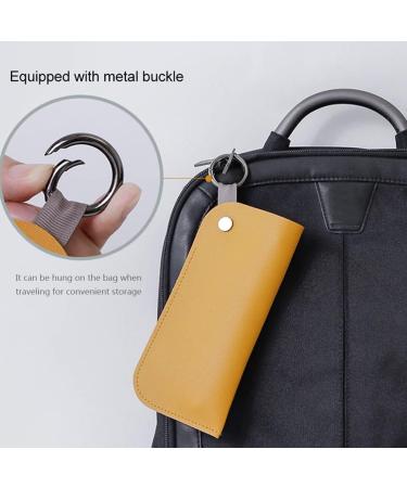 EXCEART 2pcs PU Leather Eyeglasses Pouch - Portable Sunglasses Storage Bag with Hanging Ring for Men & Women | International Shipping - Buy Online on GoSupps.com