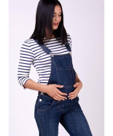 Wash Clothing Co. Maternity Dungarees Darkwash Denim Blue Pregnancy Overalls | Maternity Fashion IVY 18 Blue - Buy Online on GoSupps.com