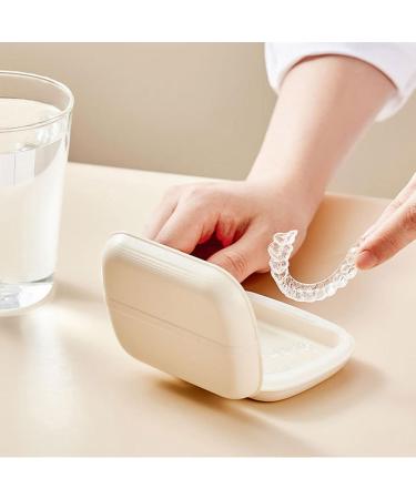 Buy Slim Storage Case for Orthodontic Braces & Dentures - 1/2 Pieces with Removal Tool | Transparent & Milky White - Buy Online on GoSupps.com