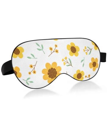 Haskirky Light Blocking Eye Mask Breathable and Adjustable Adult Men and Women Travel on Business Trips Yoga Meditation Light Smooth Comfortable Eye Mask Office Deep Sleep Goodies Cute Sunflower