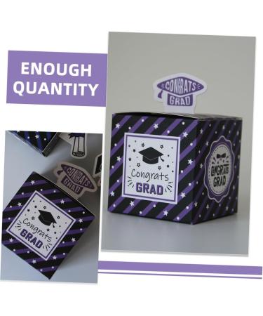 50pcs Boxes Graduation Candy Box Gift Boxes Favor Boxes Graduation Party Favors Party Candy Holder Grad Candy Boxes Candy Supply Graduation Treat Boxes Square Carton Purple Paper 1 count (Pack of 1) Purple - Buy Online on GoSupps.com