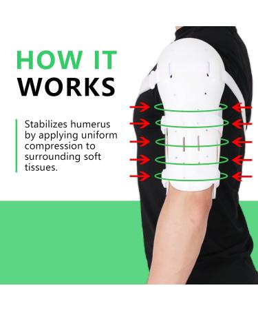 Buy Orthomen Humeral Shaft Fracture Splint - Lightweight Sarmiento Brace for Upper Arm & Shoulder - Breathable Support for Men & Women (S) - International Shipping Available - Buy Online on GoSupps.com