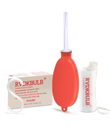 Compact Silicone Douche Kit Pocket Size - Reusable Travel Douche Bag 24 Fl Oz Capacity Red