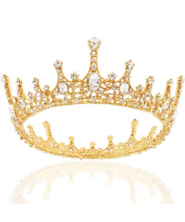 NODG Gold Crowns for Women Gold Queen Tiaras for Women Crystal Wedding Crown for Women Vintage Birthday Tiaras for Women Party Hair Accessories