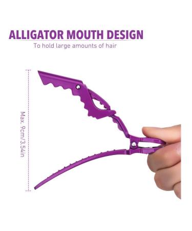 BEINY 6Pcs Non-Slip Hair Clips - Professional Styling Sectioning Clips for Thick Hair - Salon Alligator Clips in Purple - Buy Online on GoSupps.com