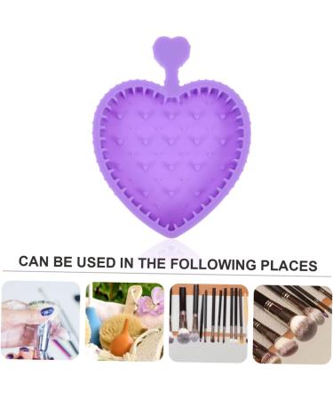 Angoily Makeup Brush Cleaning Pad Makeup Brush Cleaning Tool Limpiador De Brochas De Maquillaje Heart Brush Cleaner Pad Makeup Pallete Eye Shadow Brush Silica Gel Purple Foldable - Buy Online on GoSupps.com