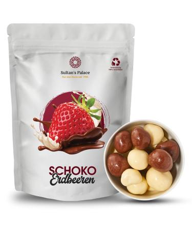 Sultan s Palace Freezing -dried strawberries in whole milk chocolate and white chocolate - 200 g - fruity and crisp - chocolate fruits - Gift idea of chocolate 200 g