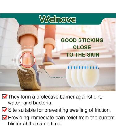 Welnove Blister Pads - Waterproof Hydrocolloid Heel Bandages for Blister Protection | 15 Oval Gel Guards for Foot Care - Buy Online on GoSupps.com