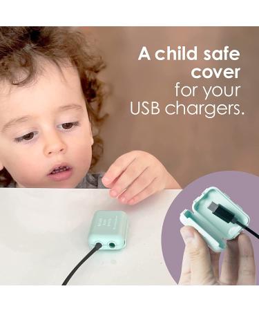 Geddy's Mom USB Charger Child Safety Cover (6 Pack Dusty Aqua) - Made in USA for Baby Proofing and Toddler Shock Prevention - Buy Online on GoSupps.com