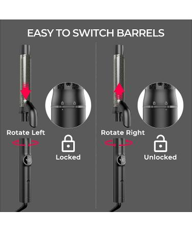 TYMO Curling Iron Set with 3 Barrels, Instant Heat Up, 5-Temps (Up to 430F), Intelligent Temp Control - Dual Voltage Hair Curler for All Hair Types - Black - Buy Online on GoSupps.com