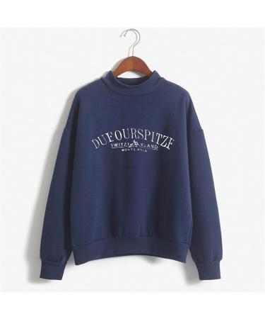 Keepfit Women's O-Neck Solid Sweatshirt | Soft Lightweight Plus Velvet Pullover | Long Sleeve | Navy - Size Small - Buy Online on GoSupps.com