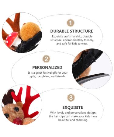 Lurrose Christmas Antler Hair Clips - 2 Pairs Reindeer Hair Accessories for Party & Cosplay | International Shipping Available - Buy Online on GoSupps.com