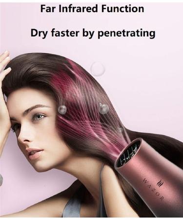 Salon Professional Hair Dryer with Ceramic Tourmaline Ionic & Powerful Blow Dryer Far Infrared Hair Dryer Contains 3 Heat&2 Speed 1Cool Button Setting 3 Blow Dry Attachment Like Diffuser for Hair Styling AC Motor 1875W - Buy Online on GoSupps.com