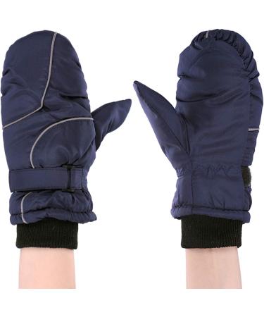 Kids Ski Gloves Waterproof Thermal Winter Snow Mittens - Dinosaur Pattern, Fleece Lined for Skiing & Snowboarding - Ages 4-8 (Navy) - Buy Online on GoSupps.com