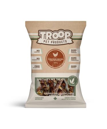 Troop Pet Products Chicken Necks Fully Natural Single Ingredient Canadian Dehydrated Training Treat (125g) 114 g (Pack of 1)