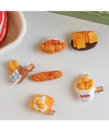 hgnxa Creative Simulation Bread Shape Hairpin for Girls Carnival Taking Photo Hair Barrettes Aesthetics Hair Accessories 2 simulated food dou - Buy Online on GoSupps.com