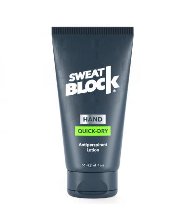SweatBlock Antiperspirant Quick-Dry Lotion for Hands - Perfect for Sweaty Palms, Hyperhidrosis Treatment, & Gamer Grip Support. Say Goodbye to Sweaty Handshakes. Safe & Effective, Non-irritating, & Dermatologist Tested. MAXIMUM PROTECTION | Unisex | 1.69 