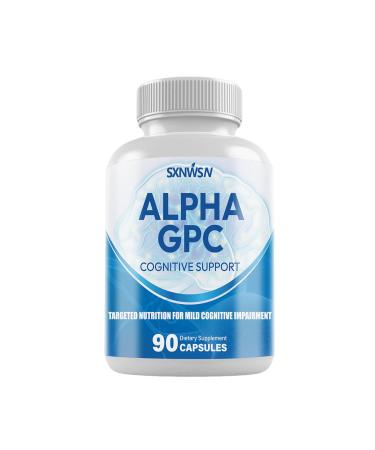 SXNWSN Alpha GPC Cognitive Support - 300mg with Bacopa & Ginkgo Biloba | Brain Health Supplement for Memory & Focus | 90 Vegan Capsules