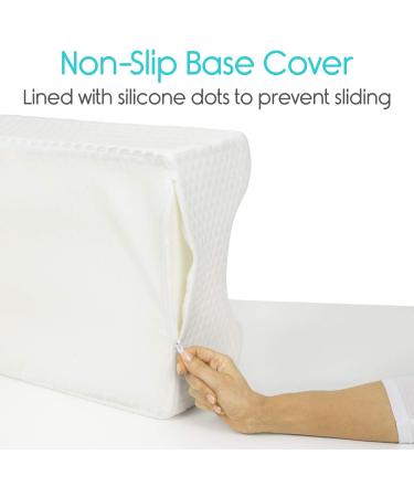 Xtra-Comfort Leg Elevation Pillow | Swelling & Recovery Support - Firm Wedge Rest for Knee, Ankle, Foot Injury - Pain Relief & Better Sleep - Improve Circulation | White - Buy Online on GoSupps.com