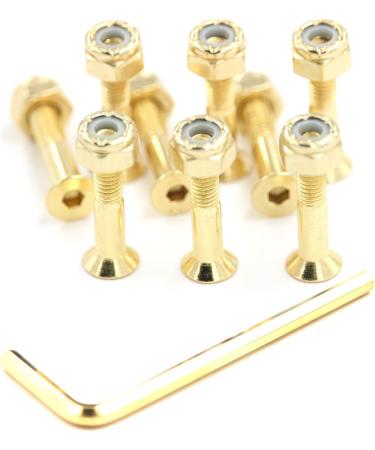 Skateboard Hardware 9PCS Bolts Set Deck Mounting Screws Nuts Hex Key Skate Parts Outfits Color Fasteners Longboard Cruiser Best Mounting Parts Silver Golden Green 1 1/4" 1" 7/8" Golden 1.0 Inches - Buy Online on GoSupps.com