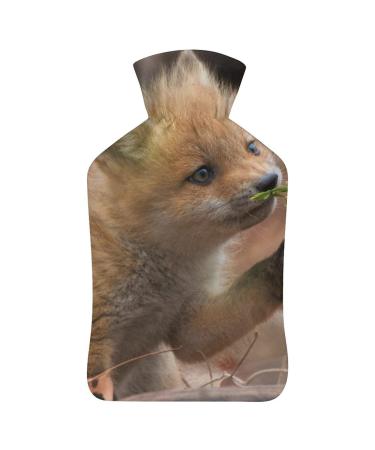 Little Fox Hot Water Bottle With Cover Plush Bed Bottle Hand Warmer For Adults And Children 26.5X15.3cm