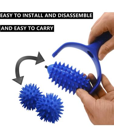 Wavata 3-Piece Massage Ball Set | Ergonomic Massage Roller with Knobs | Foot & Back Pain Relief | Deep Tissue Muscle Massage for Legs Arms & Shoulders (Blue) - Buy Online on GoSupps.com