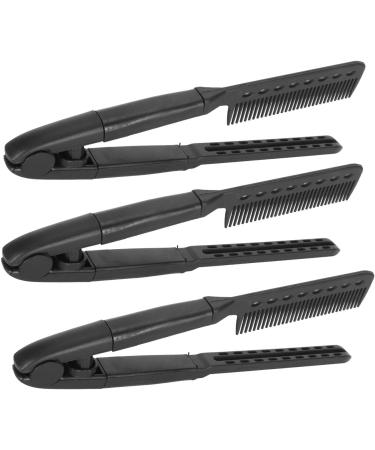 Heat Resistant Hair Straightening Comb V Shaped with Rounded Comb Teeth Multipurpose Lightweight Portable ABS Material for Salon Home Travel - Buy Online on GoSupps.com