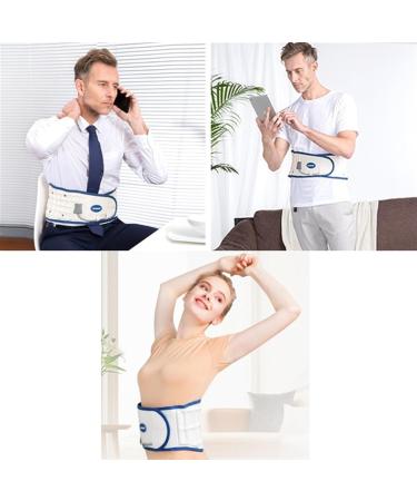 Alkani Adjustable Lumbar Support Belt with Pillow Pad - Back Pain Relief & Air Massage for Lower Back (White) - Buy Online on GoSupps.com