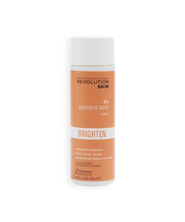 Revolution Beauty London Skincare 5% Glycolic Acid Exfoliating Face toner Cleanses and Conditions Skin 200ml Clear 200 ml (Pack of 1)