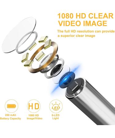 3MP HD Camera Ear Wax Removal Tool - 1080P Otoscope for iOS & Android - Black - Buy Online on GoSupps.com