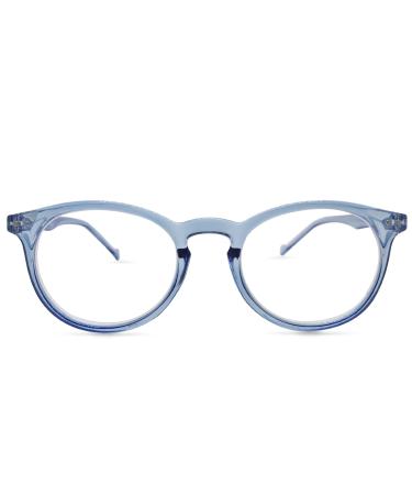 Seattle Anti-Glare Round Blue Light Blocking Computer Glasses Clear Light Blue