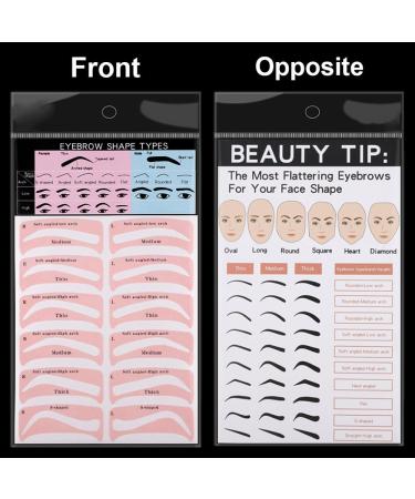Buy 16 Sheets Eyebrow Stencil Kit - Quick 3-Minute Makeup Tool for Perfect Brows - Eyebrow Stamp Template with Strap - Buy Online on GoSupps.com