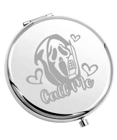 TIIMG Funny Ghostface Inspired Gift Humor Halloween Call Me Compact Mirror Horror Movie Characters Lover Gift (Call Me Mirror)