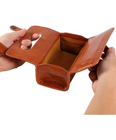 LetCart Men's Toiletry Bag - Stylish Brown PU Leather Cosmetic Bag for Shaving Brush & Razor - Portable Travel Essentials - Buy Online on GoSupps.com