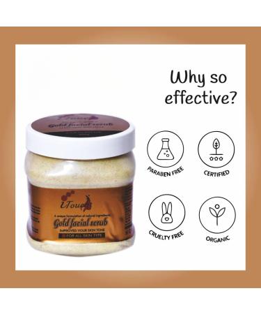 PRZX Gold Face & Body Scrub 500ml Gentle Exfoliating Cream for Smooth & Refreshed Skin Natural Ingredients Suitable for All Skin Types - Buy Online on GoSupps.com