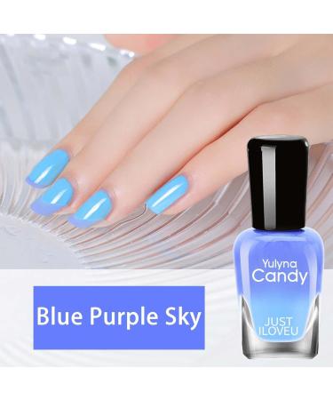 Color Changing Gel Temperature Colour Changing Gel Nail with Glossy - Temperature Changing Gel Nail Polish Soak Off Best for Blue Purple Sky - Buy Online on GoSupps.com
