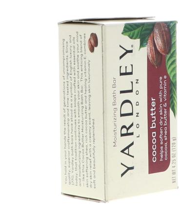 Yardley Cocoa Butter Moisturizing Bar Chocolate Scent 4.25 Oz | Premium Hydrating Soap for All Skin Types | International Shipping Available - Buy Online on GoSupps.com